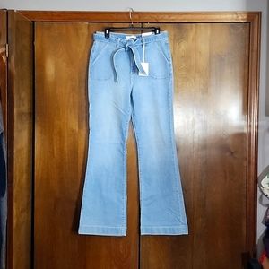 Lauren conrad size twelve high rise flare jeans brand new with tag light colored